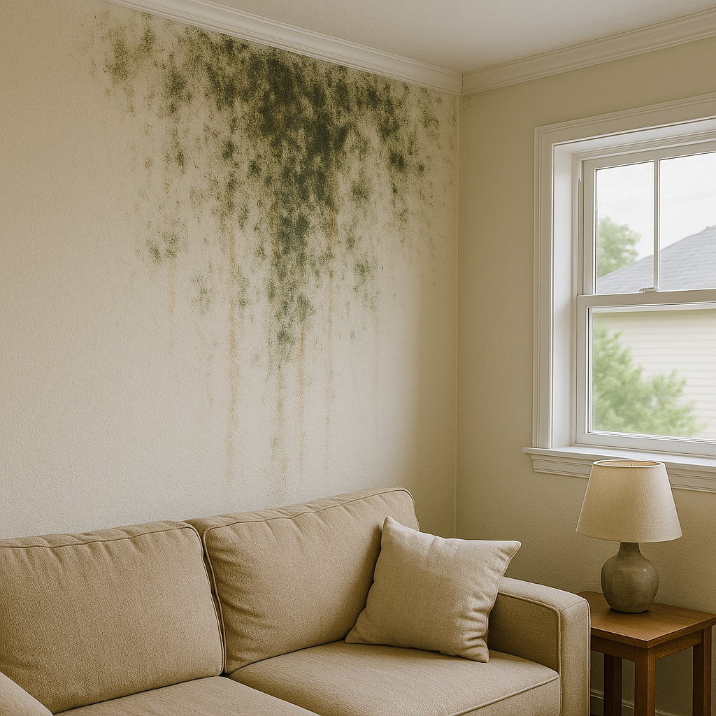 Moldy wall inside house